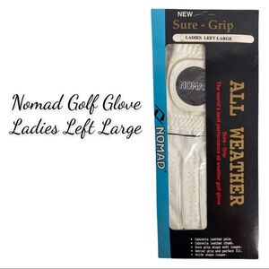 New In Package Nomad White Leather Golf Glove - Ladies Left Large